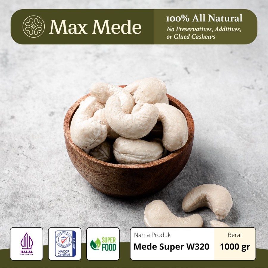  Kacang Mede Mentah Utuh PREMIUM Grade - 1 KG (Raw Cashew Nuts)-3